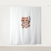 かわいいハロウィーンミイラクラシックネコT-Sh タペストリー (正面)