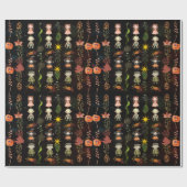 かわいいハロウィーンモンスターウィッチ ラッピングペーパー (フラット)