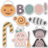 かわいいハロウィーンモンスターズパーティー シール (正面)