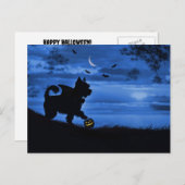 かわいいハロウィーンヨークシャーテリアのトリックまたはトリートメント シーズンポストカード (正面/裏面)