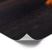 かわいいハロウィーンヨークシャーテリアパピードッグパンプキン ポスター (角)