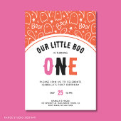 かわいいハロウィーンリトルブガールファースト誕生日 招待状