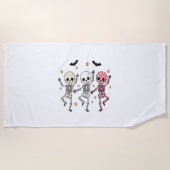 かわいいハロウィーン人形フクロウ ビーチタオル (正面)
