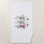 かわいいハロウィーン人形フクロウ ビーチタオル (正面)