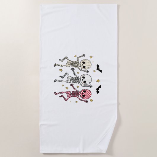 かわいいハロウィーン人形フクロウ ビーチタオル (正面)