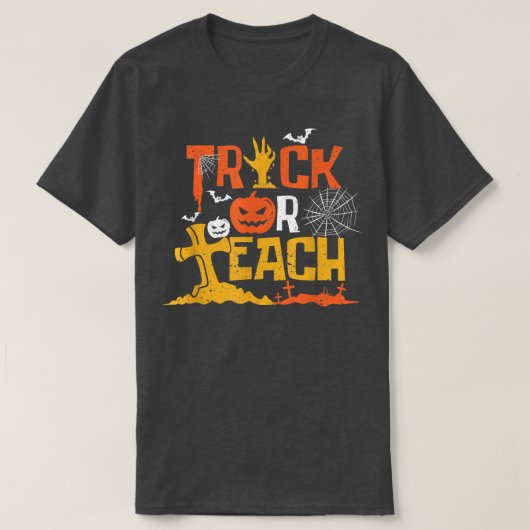 かわいいハロウィーン先生スクール教室秋トリック Tシャツ (デザイン正面)