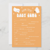 かわいいハロウィーン名そのベビーソングゲームカード 招待状 (正面)
