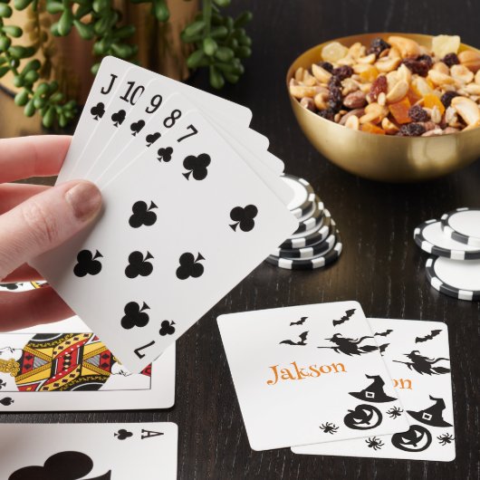 かわいいハロウィーン名前をカスタムするポーカーカード- 不気味 トランプ (インサイチュ)