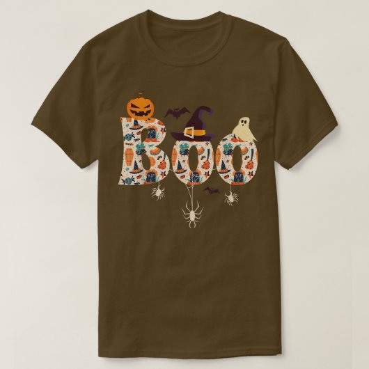 かわいいハロウィーン女性男性衣装ハロウィンパター Tシャツ (デザイン正面)