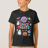 かわいいハロウィーン宇宙トリートウェアユニセックス Tシャツ (正面)