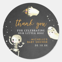 かわいいハロウィーン小さなブーブベイビーシャワーありがとう ラウンドシール