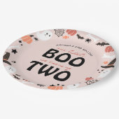 かわいいハロウィーン小さなブー二つの誕生日を回す ペーパープレート (アングル)