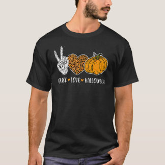 かわいいハロウィーン平和愛グノーム秋の女の子 Tシャツ