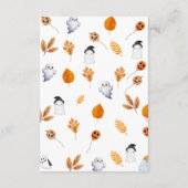 かわいいハロウィーン幽霊おむつラッフルベビーシャワー エンクロージャーカード (裏面)