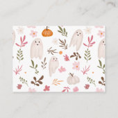 かわいいハロウィーン幽霊おむつラッフルベビーシャワー エンクロージャーカード (裏面)