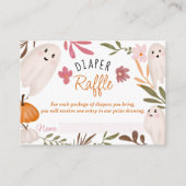 かわいいハロウィーン幽霊おむつラッフルベビーシャワー エンクロージャーカード (正面)