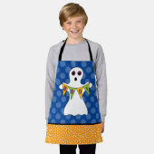 かわいいハロウィーン幽霊ことわざブー！ エプロン (着用した状態)