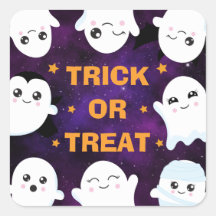 かわいいハロウィーン幽霊たちのトリックまたはトリート