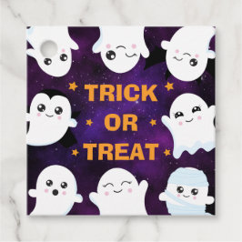 かわいいハロウィーン幽霊たちのトリックまたはトリート フェイバータグ