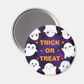 かわいいハロウィーン幽霊たちのトリックまたはトリート マグネット (正面/裏面)