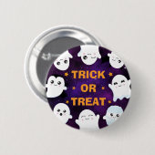 かわいいハロウィーン幽霊たちのトリックまたはトリート 缶バッジ (正面&裏面)