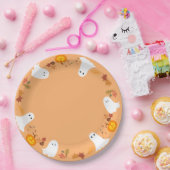 かわいいハロウィーン幽霊とカボチャ ペーパープレート (パーティー)