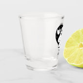 かわいいハロウィーン幽霊とハートとこうもり ショットグラス (左)