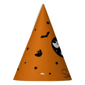 かわいいハロウィーン幽霊とハートとこうもり パーティーハット (左)