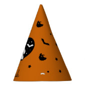 かわいいハロウィーン幽霊とハートとこうもり パーティーハット (右)