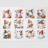 かわいいハロウィーン幽霊のアートと工芸品の写真|過去記事 薄葉紙 (正面)