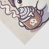 かわいいハロウィーン幽霊イン秋ビーニー&ホットココア 薄葉紙 (詳細)