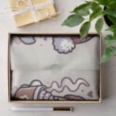 かわいいハロウィーン幽霊イン秋ビーニー&ホットココア 薄葉紙 (ギフト)