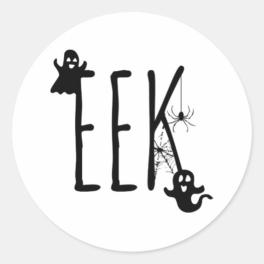 かわいいハロウィーン幽霊イーク ラウンドシール (正面)