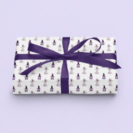 かわいいハロウィーン幽霊ウィッチ格言パターン ラッピングペーパー