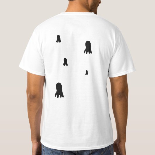 かわいいハロウィーン幽霊オレンジパーソナライズされた色 Tシャツ (裏面)