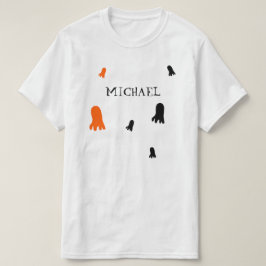 かわいいハロウィーン幽霊オレンジパーソナライズされた色 Tシャツ