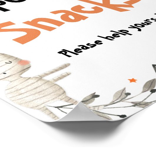 かわいいハロウィーン幽霊カボチャ不気味スナックサイン ポスター (角)