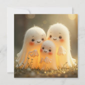 かわいいハロウィーン幽霊グループ 招待状 (正面)