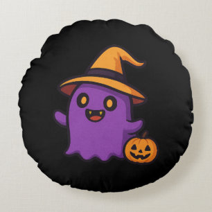 かわいいハロウィーン幽霊シール ラウンドクッション