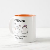 かわいいハロウィーン幽霊スパイダーパンプキンスパイスカスタム ツートーンマグカップ (正面左)