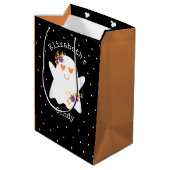 かわいいハロウィーン幽霊トリックまたはトリートキャンディ ミディアムペーパーバッグ (裏面アングル)