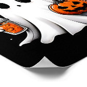 かわいいハロウィーン幽霊ドリンクパンプキン ポスター (角)