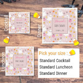 かわいいハロウィーン幽霊ピンク紙ナプキンス スタンダードランチョンナプキン