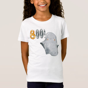 かわいいハロウィーン幽霊ブウォーター色 Tシャツ