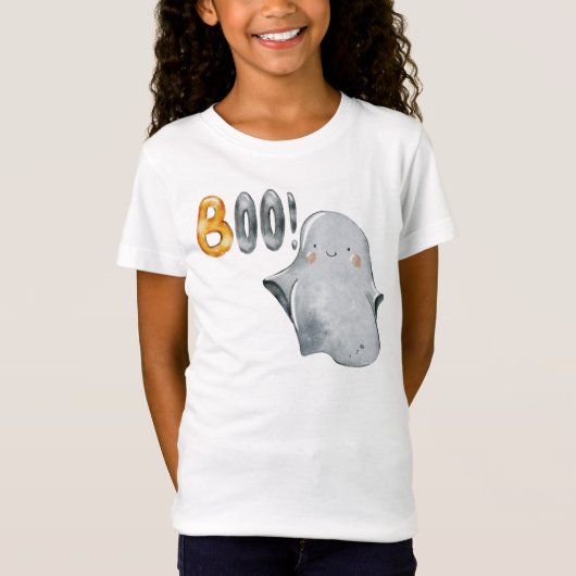 かわいいハロウィーン幽霊ブウォーター色 Tシャツ (正面)
