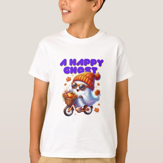 かわいいハロウィーン幽霊ブキッズTシャツ Tシャツ (正面)