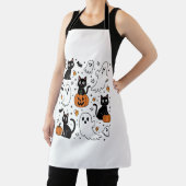 かわいいハロウィーン幽霊ブキャット エプロン (インサイチュ)
