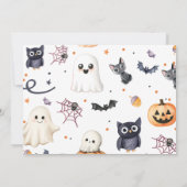 かわいいハロウィーン幽霊ベビーシャワーパーティー写真 招待状 (裏面)