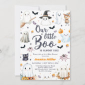 かわいいハロウィーン幽霊ベビーシャワーパーティー 招待状 (正面)