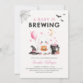 かわいいハロウィーン幽霊ベビーシャワー招待状 招待状 (正面)